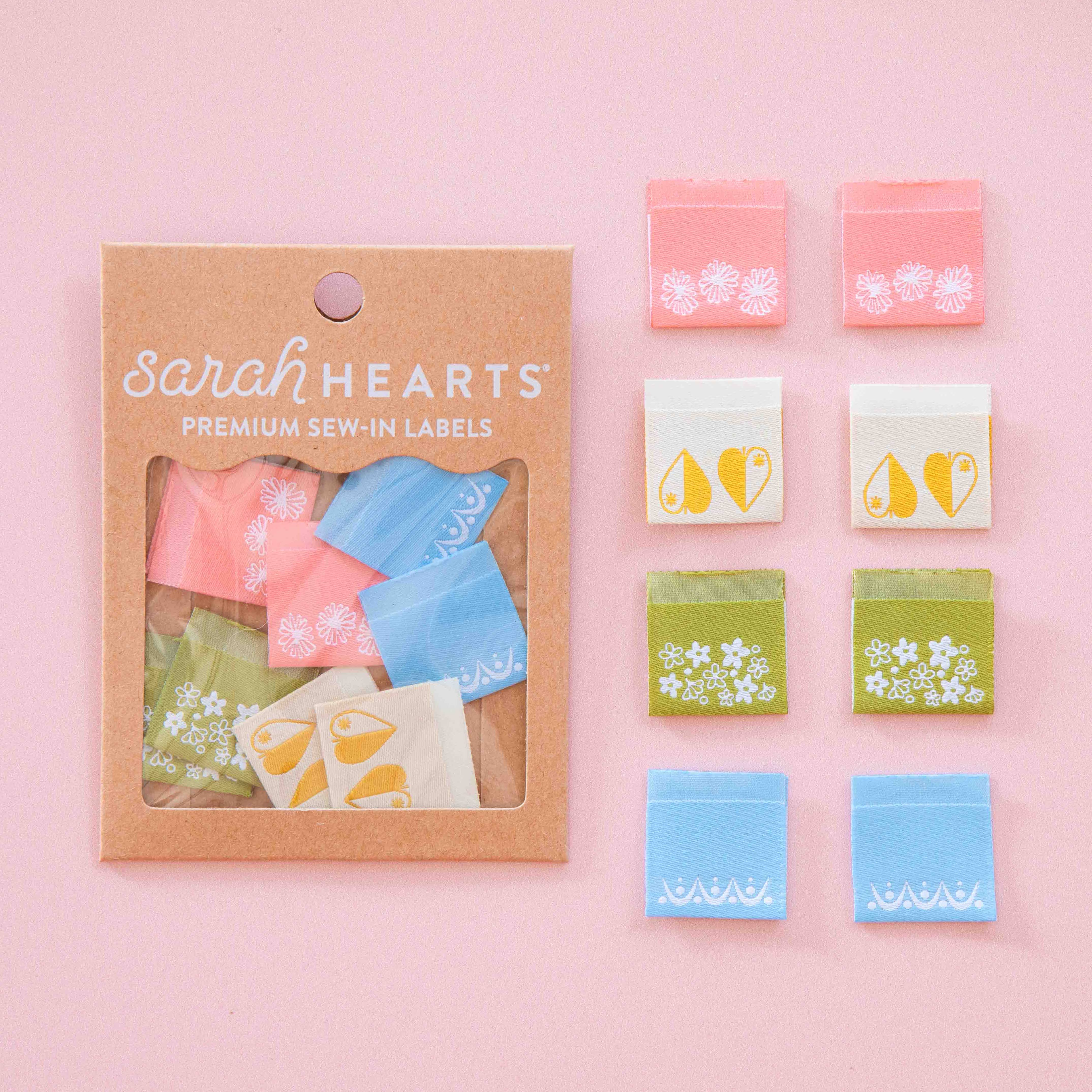 VINTAGE PATTERNS MULTIPACK Woven Labels By Sarah Hearts | Blackbird Fabrics