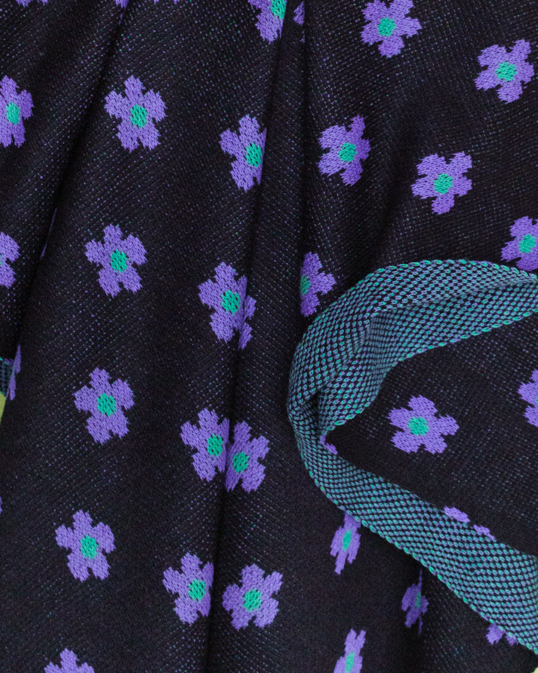 Daisy Jacquard Sweater Knit - Black/Purple