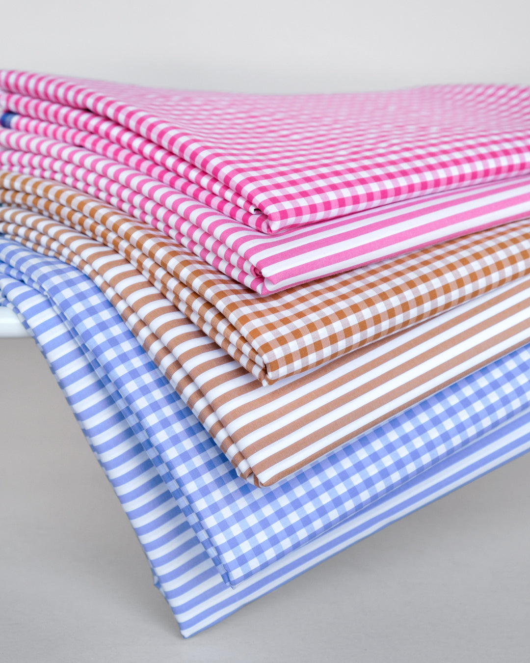 Candy Stripe Cotton Shirting - Biscuit