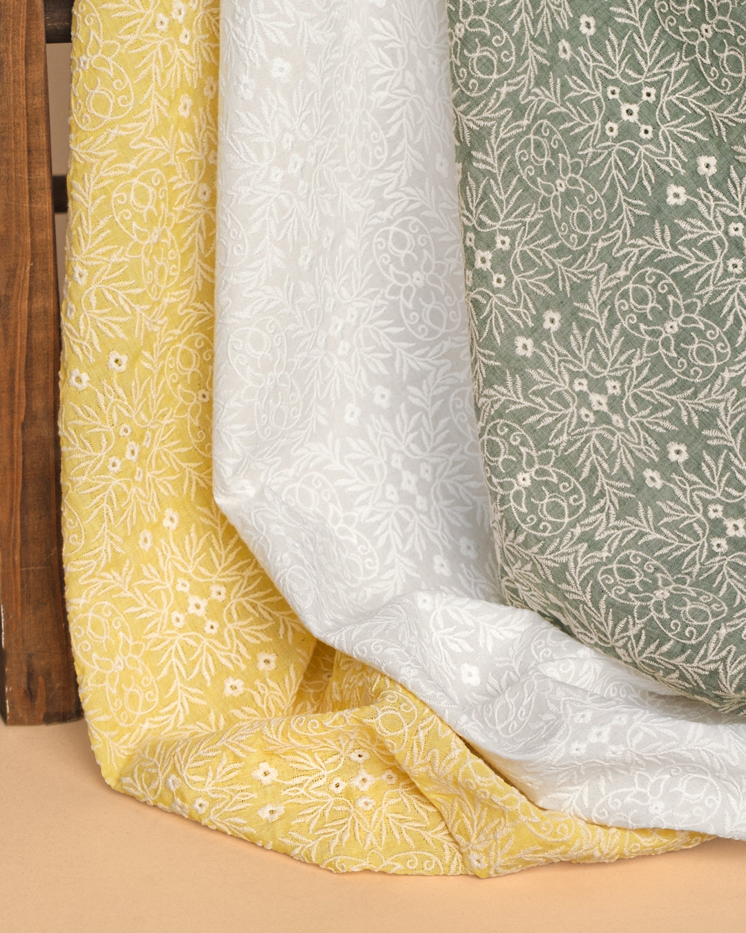 Enchanted Forest Embroidered Voile - Lemon Drop