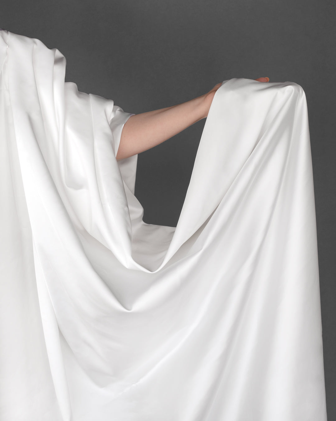 Elegant Stretch Poly Satin - Bright White | Blackbird Fabrics