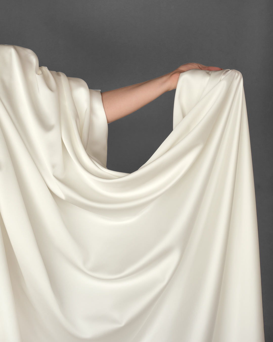 Elegant Stretch Poly Satin - Ivory | Blackbird Fabrics
