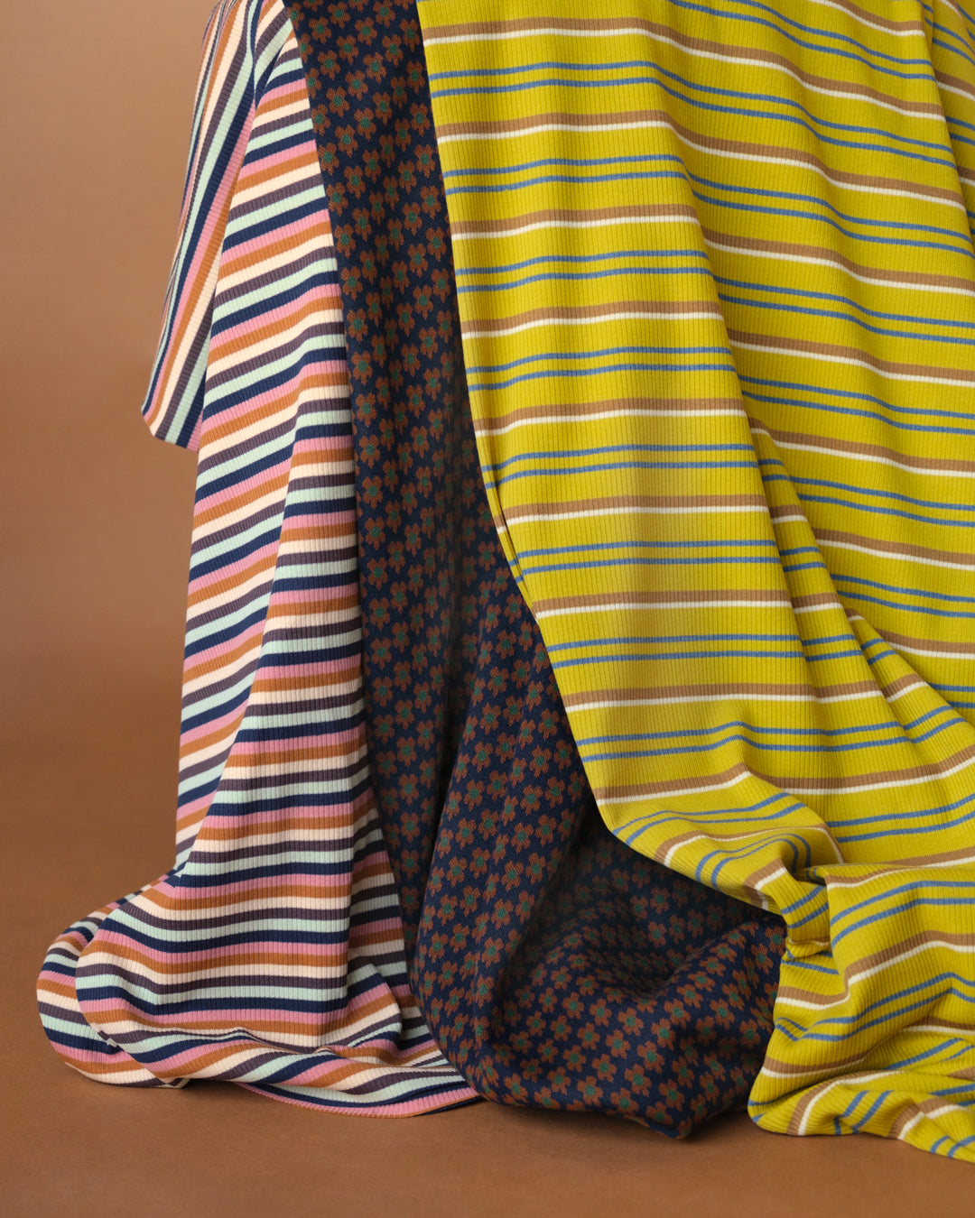 Citron Stripe Rib Knit - Chartreuse/Teal