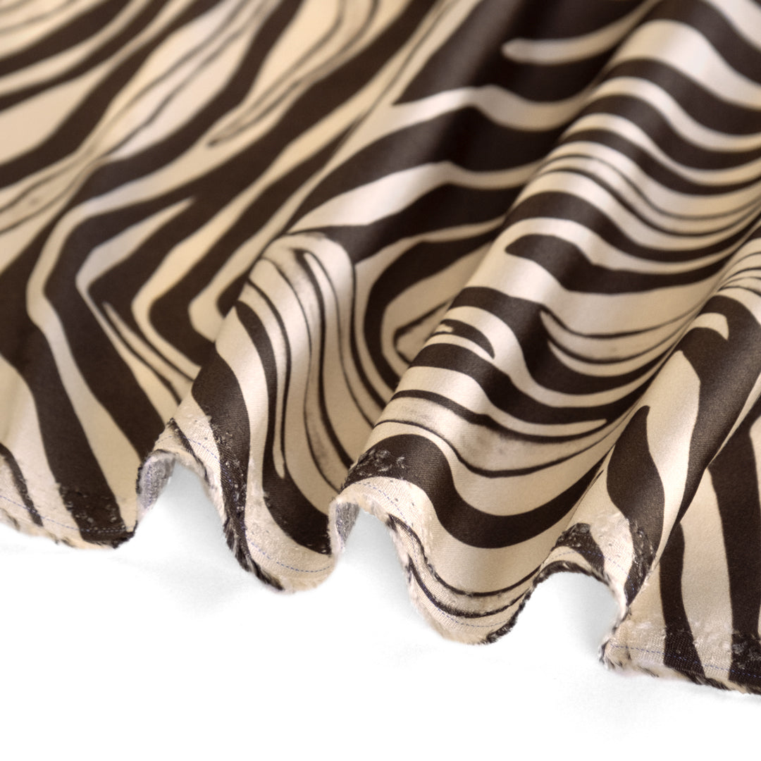 Abstract Zebra Eco Satin - Cacao/Ivory
