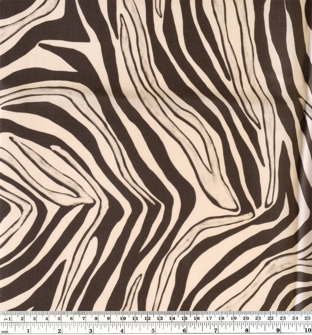 Abstract Zebra Eco Satin - Cacao/Ivory