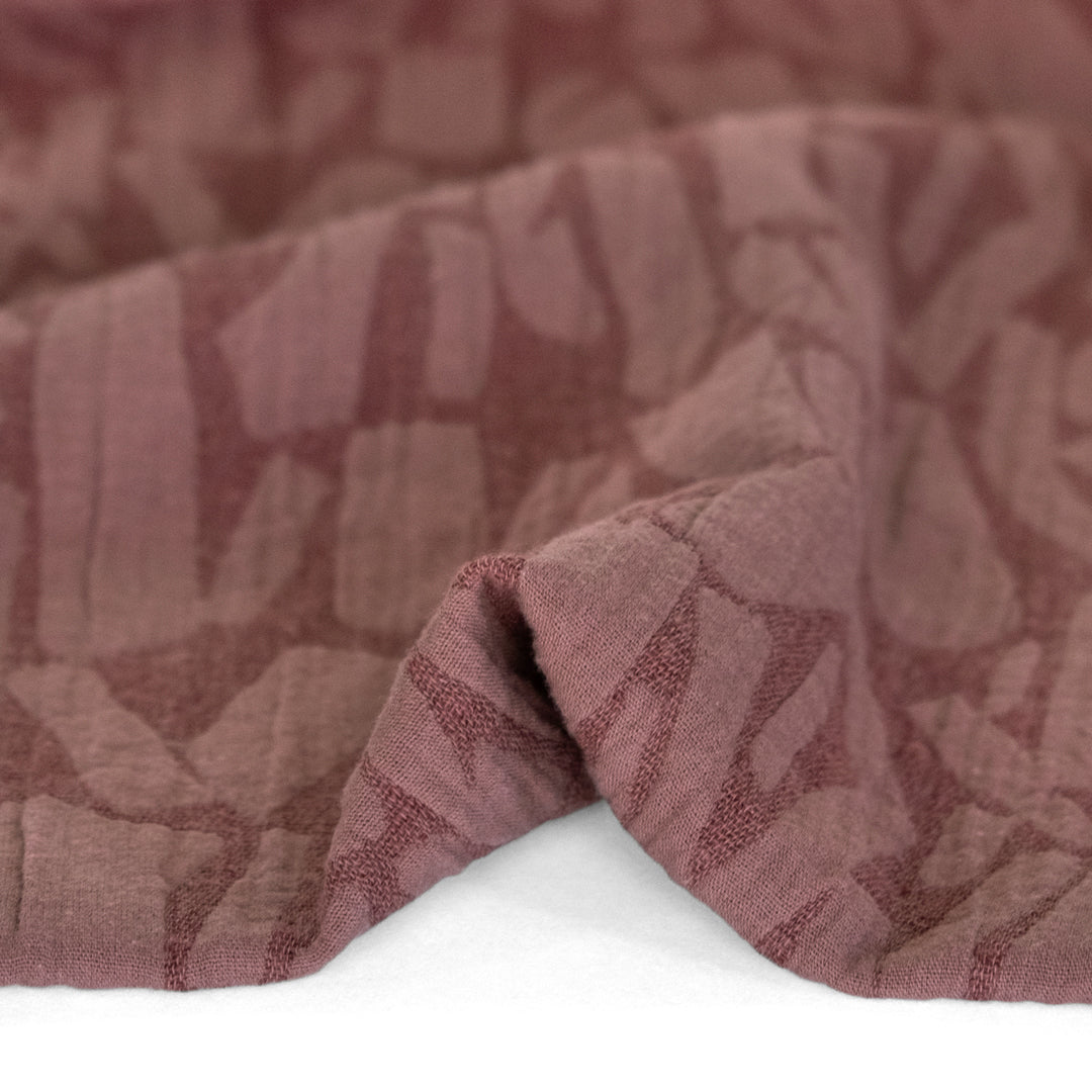 Abstract Textured Cotton Linen Jacquard - Mauve | Blackbird Fabrics
