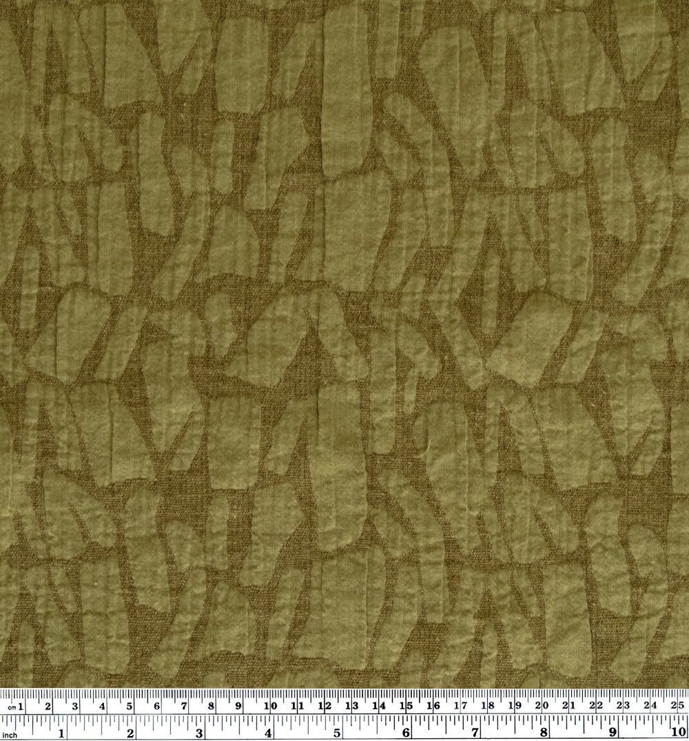 Abstract Textured Cotton Linen Jacquard - Moss | Blackbird Fabrics