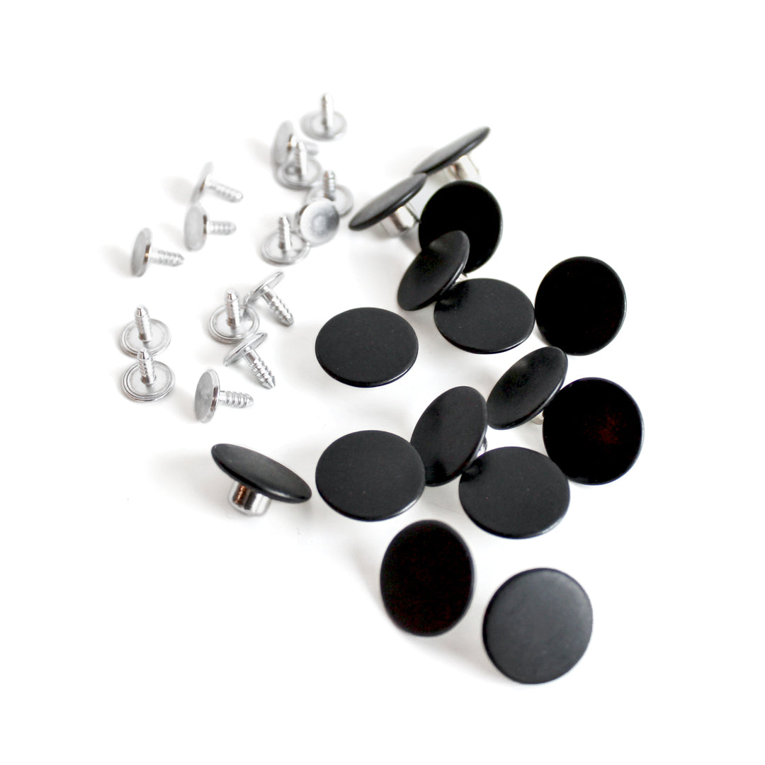  17mm Skull and Bones Gun Black Jean Buttons No-Sew Tack Buttons  Kit