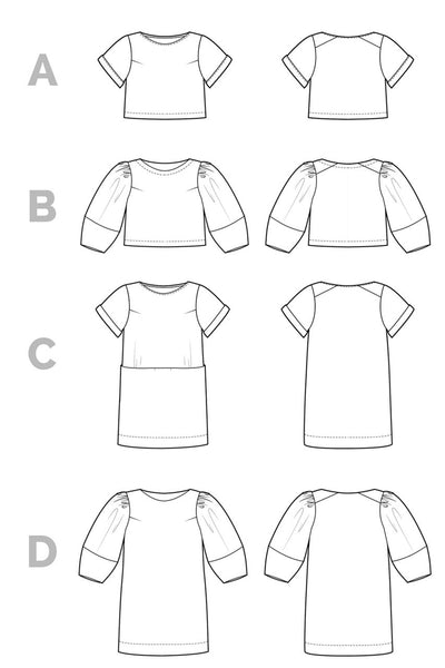 Cielo Top & Dress Sewing Pattern by Closet Core | Blackbird Fabrics