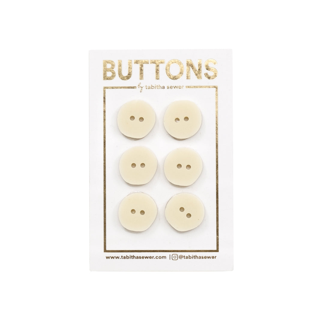 Tabitha Sewer Irregular Circle Buttons (15mm) Bone - Set of 6 | Blackbird Fabrics