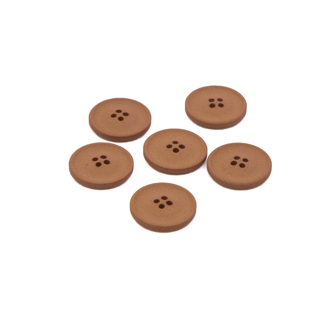 Clay Fleck 25mm Recycled Polyester Buttons - Set of 6 | Blackbird Fabrics
