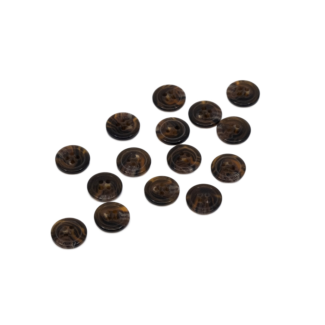 Dark Tortoiseshell 15mm Buttons - Set of 15 | Blackbird Fabrics