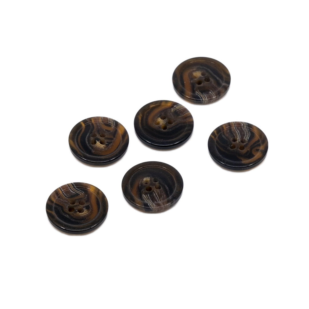 Dark Tortoiseshell 22mm Buttons - Set of 6 | Blackbird Fabrics