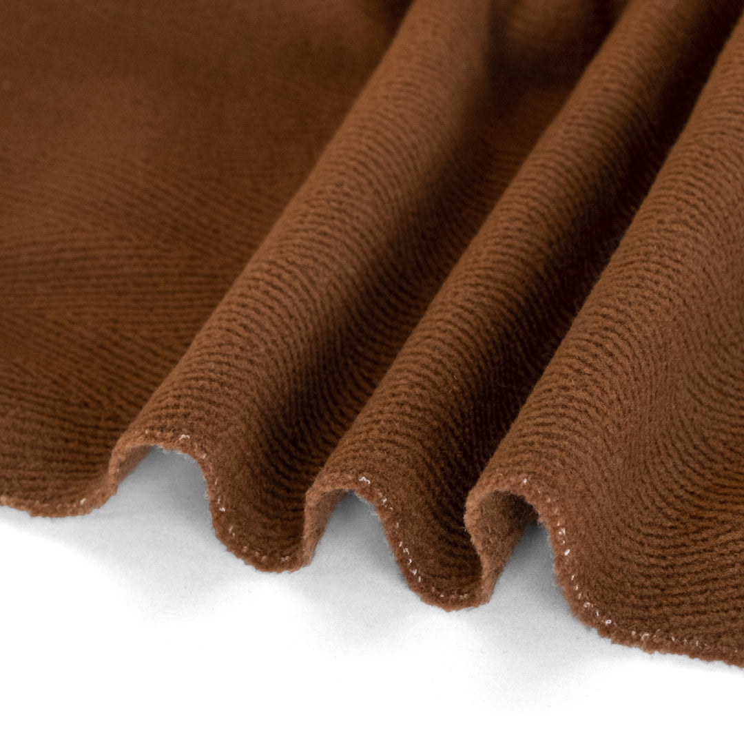 Deadstock Chevron Textured Wool Blend Coating - Toffee