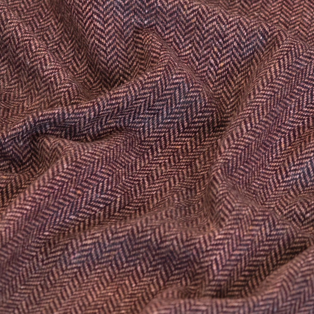 Deadstock Chevron Wool Suiting - Mulled Wine
