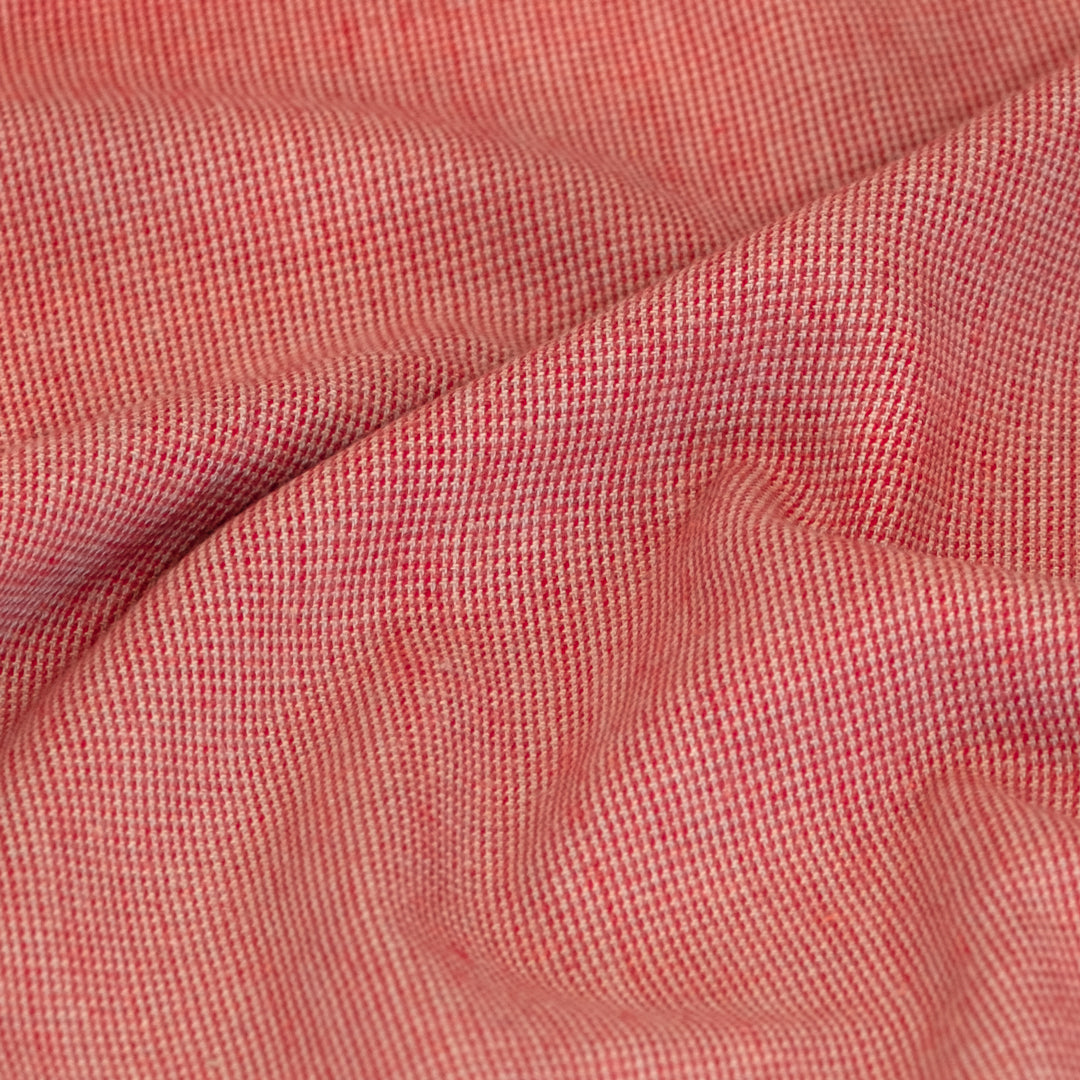 Deadstock Micro Check Wool Suiting - Red/Tan