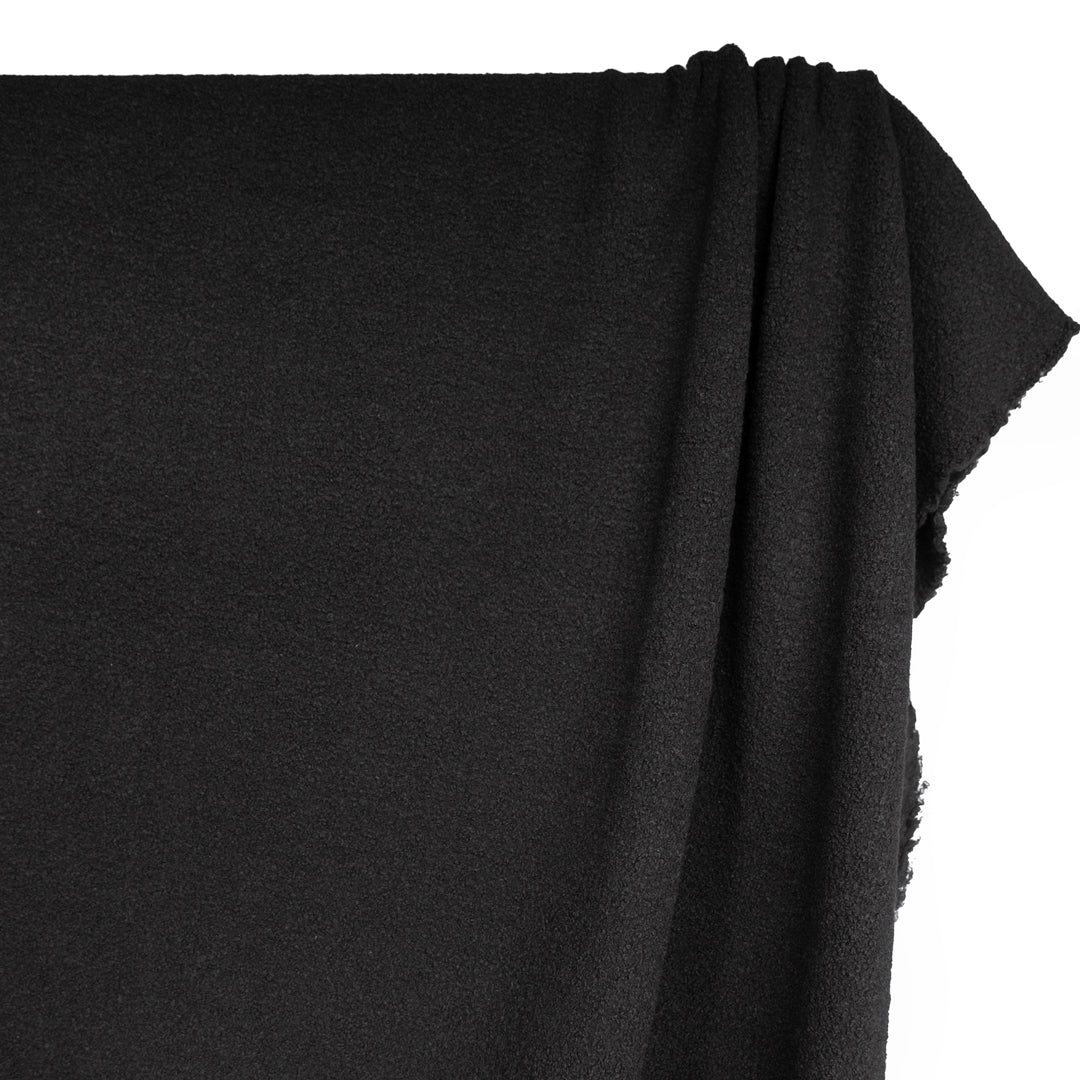 Deadstock Wool Blend Boucle Fleece  - Black