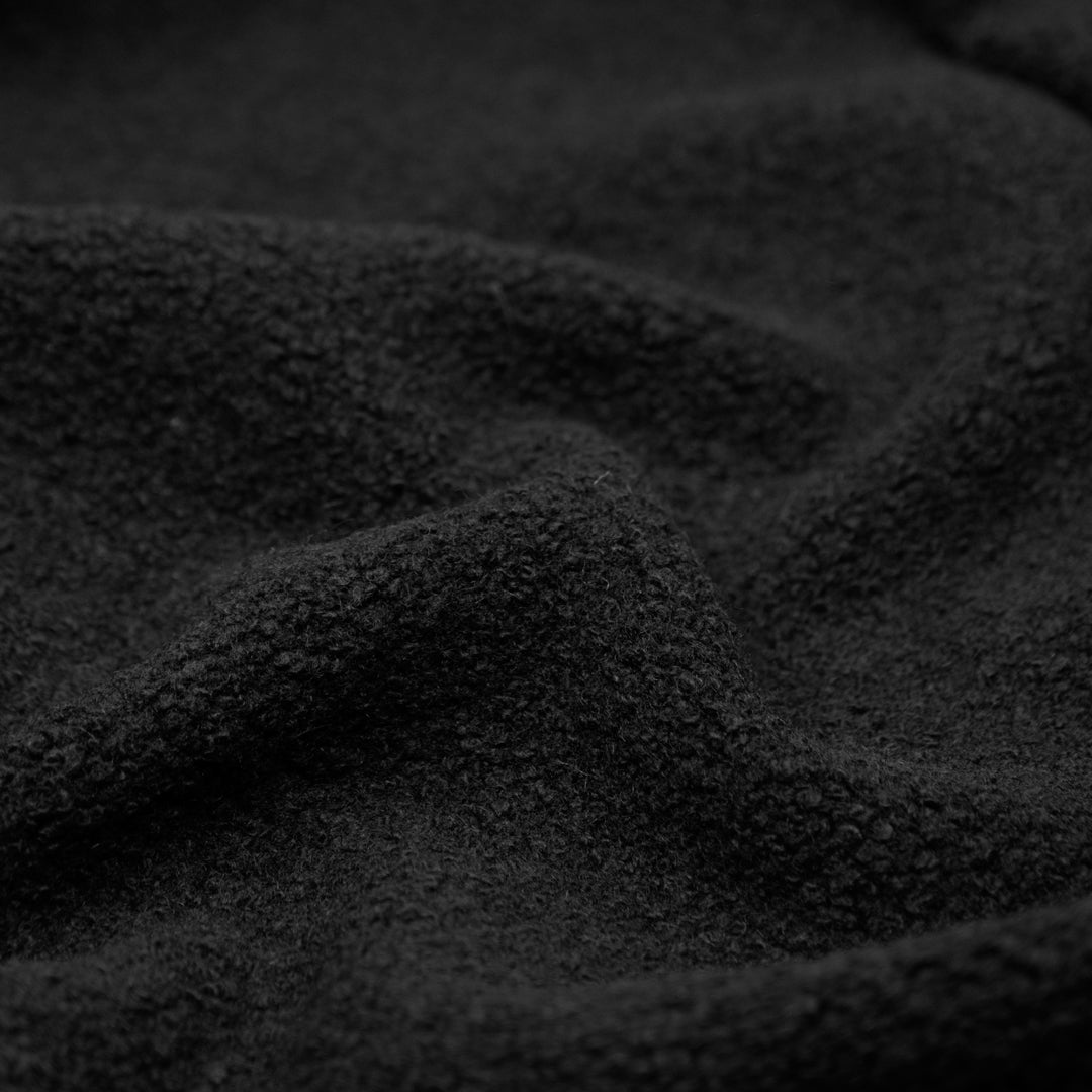 Deadstock Wool Blend Boucle Fleece  - Black