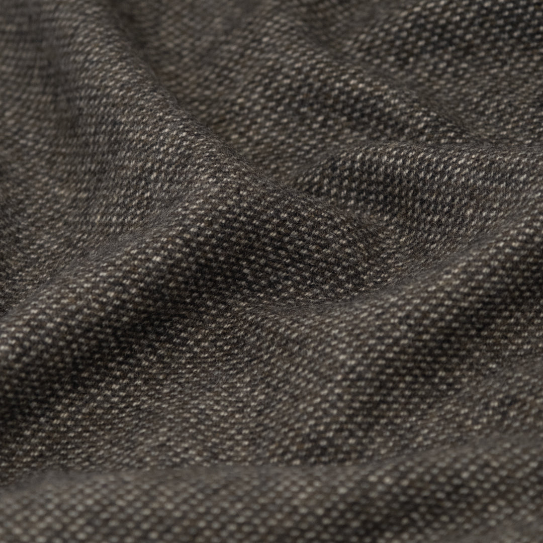 Deadstock Wool Cashmere Blend Flannel - Bark Micro Check