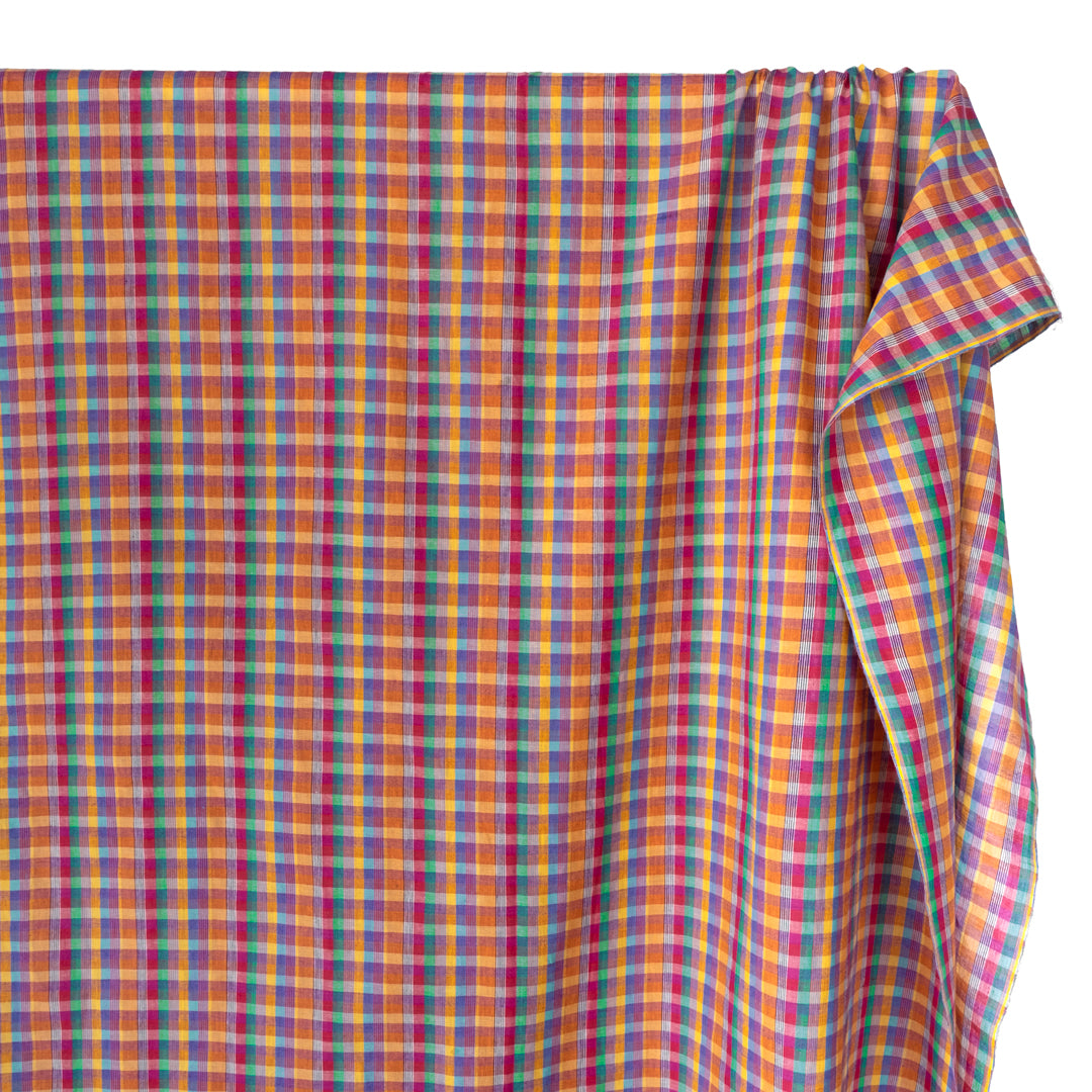 Chromatic Check Yarn Dyed Cotton - Warm Rainbow | Blackbird Fabrics