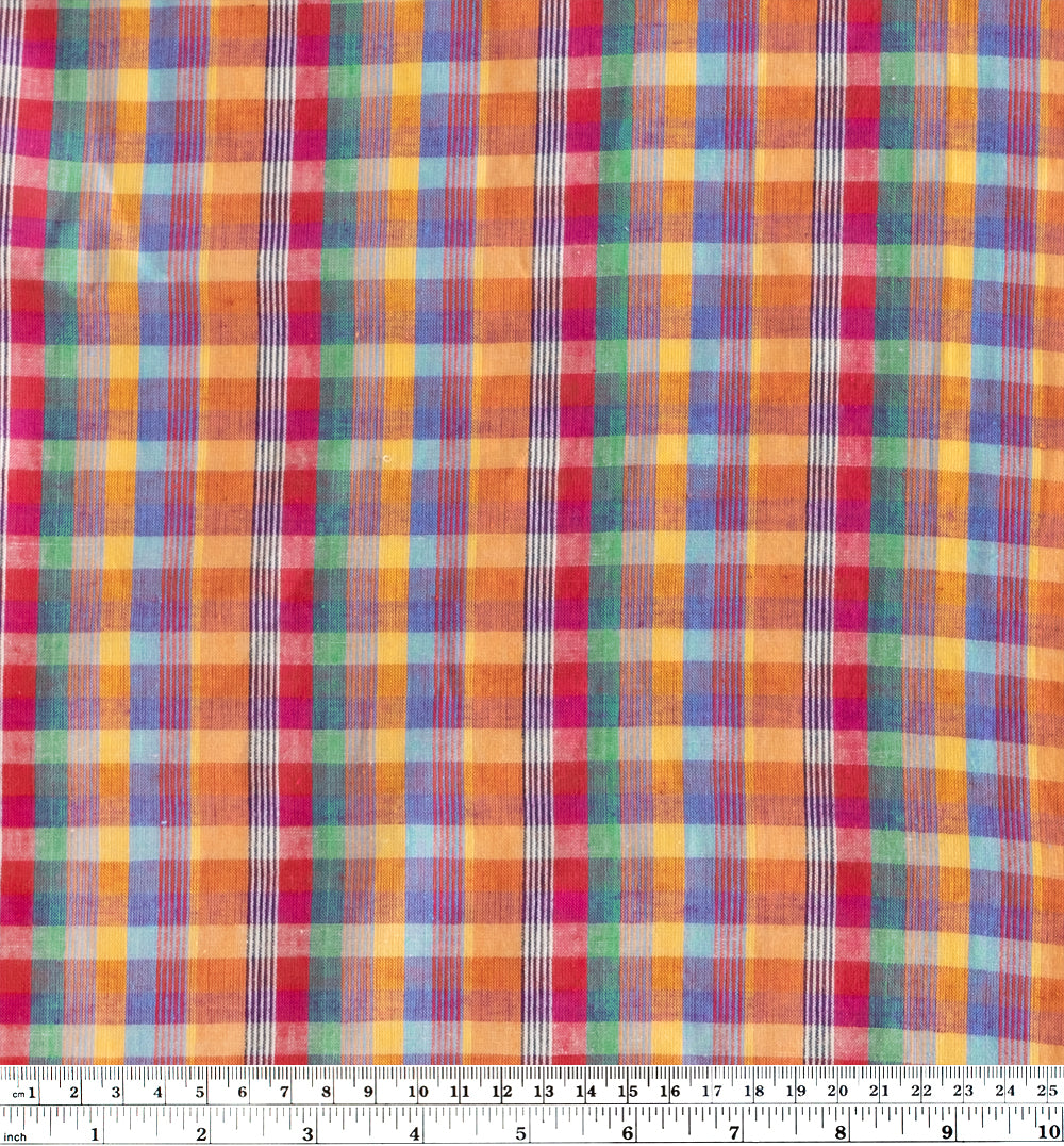 Chromatic Check Yarn Dyed Cotton - Warm Rainbow | Blackbird Fabrics