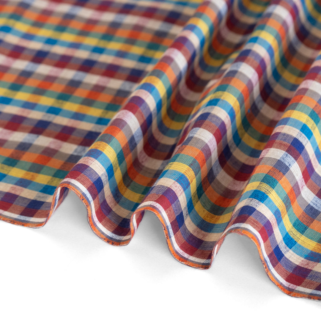 Chromatic Check Yarn Dyed Cotton - Cool Rainbow | Blackbird Fabrics