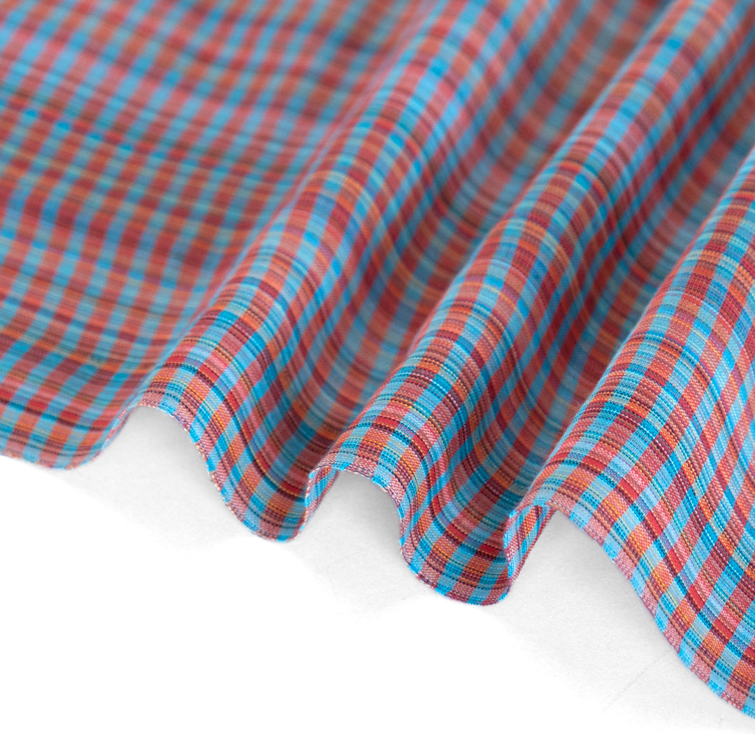 Static Stripe Yarn Dyed Cotton - Aqua | Blackbird Fabrics