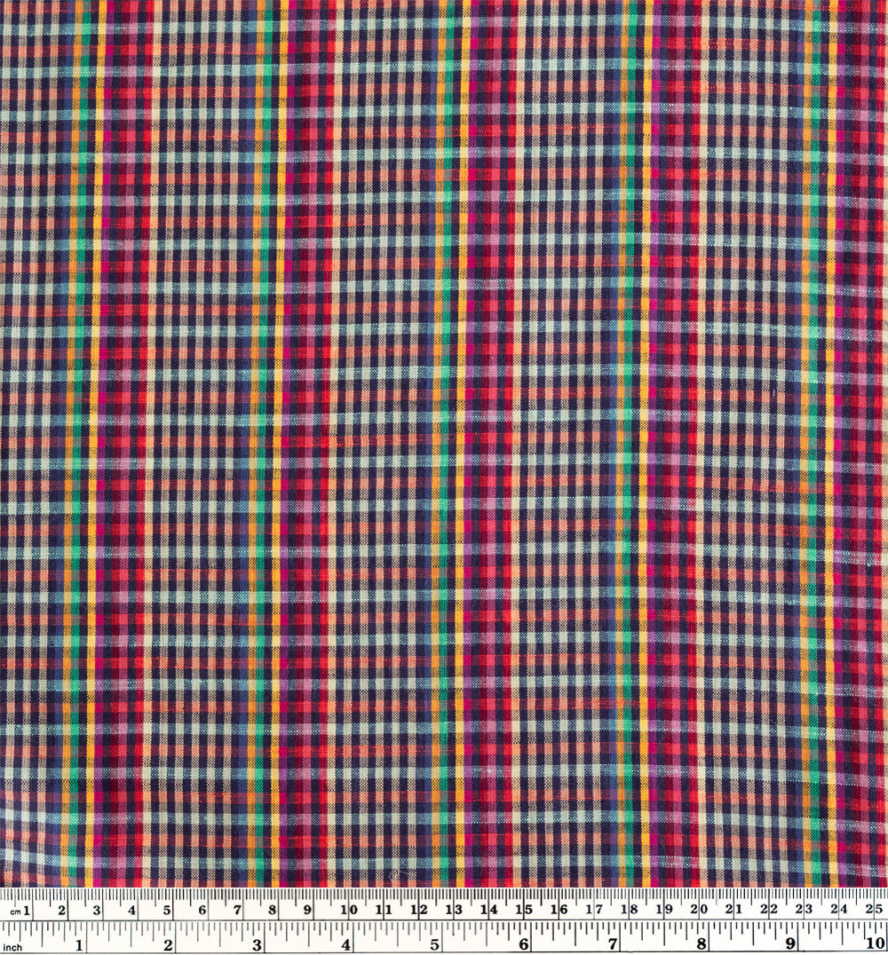 Hypercolour Mini Check Yarn Dyed Cotton - Ultramarine | Blackbird Fabrics