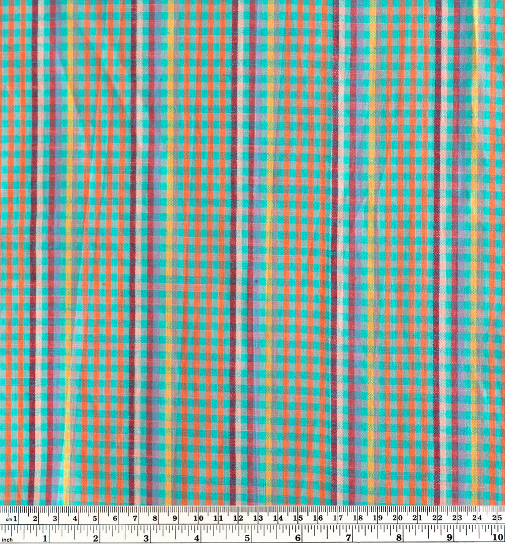 Hypercolour Mini Check Yarn Dyed Cotton - Tropicana | Blackbird Fabrics