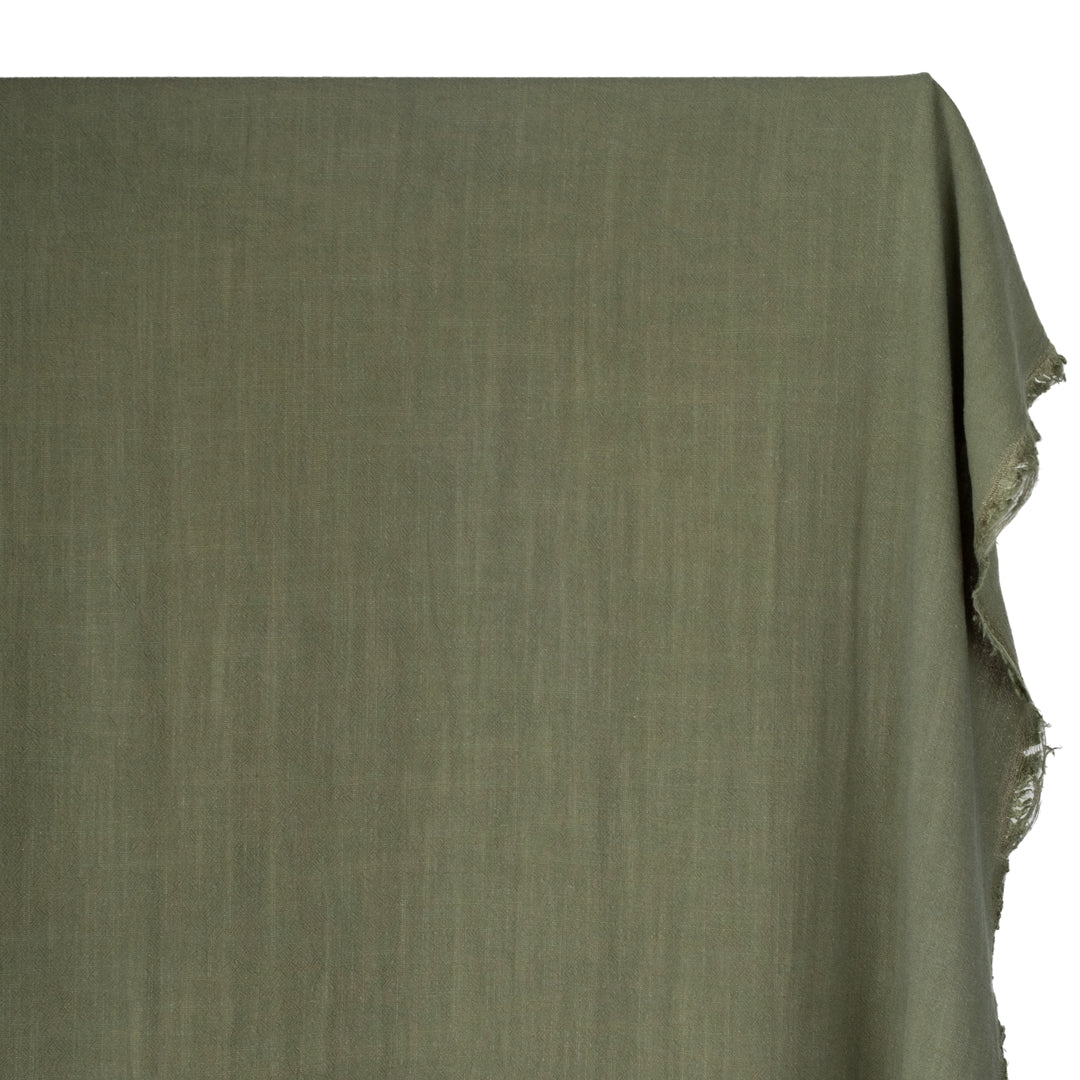 Viscose Linen Noil - Olive | Blackbird Fabrics