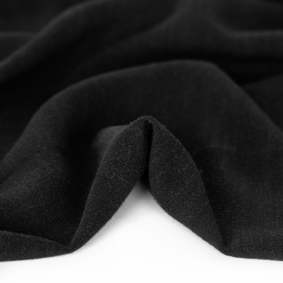 Viscose Linen Noil - Black | Blackbird Fabrics