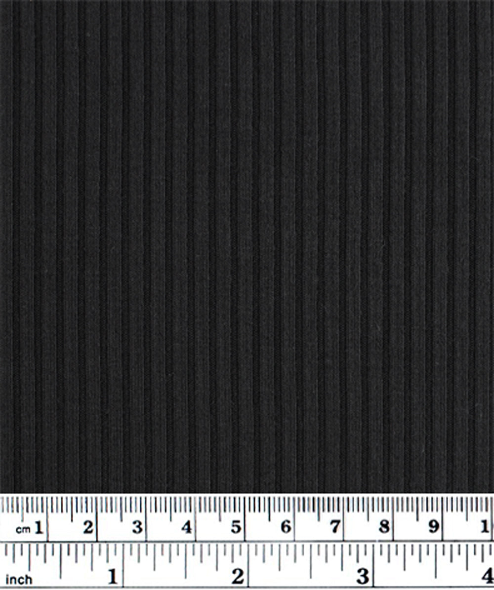 Medium Weight Bamboo Rib Knit - Black