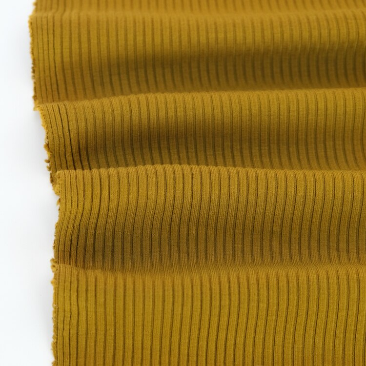 Medium Weight Bamboo Rib Knit - Vintage Gold