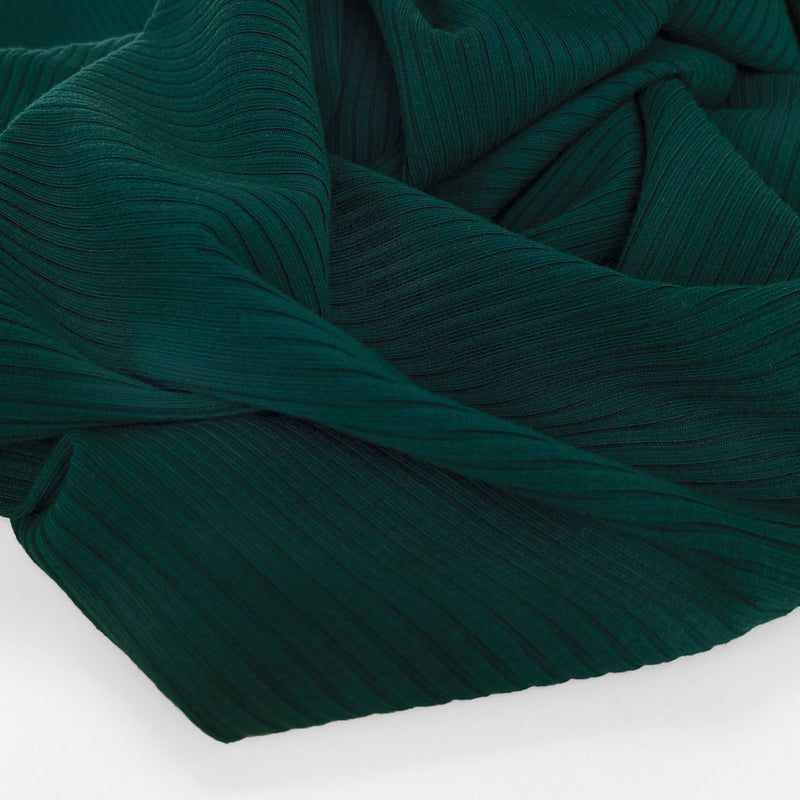 Medium Weight Bamboo Rib Knit - Peacock | Blackbird Fabrics