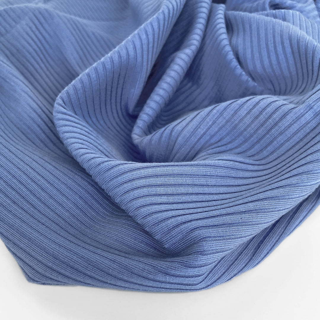 Medium Weight Bamboo Rib Knit - Periwinkle
