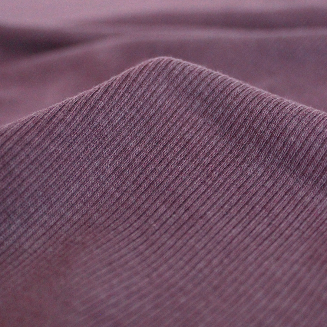 Bamboo & Cotton Sweatshirt Ribbing - Plum | Blackbird Fabrics