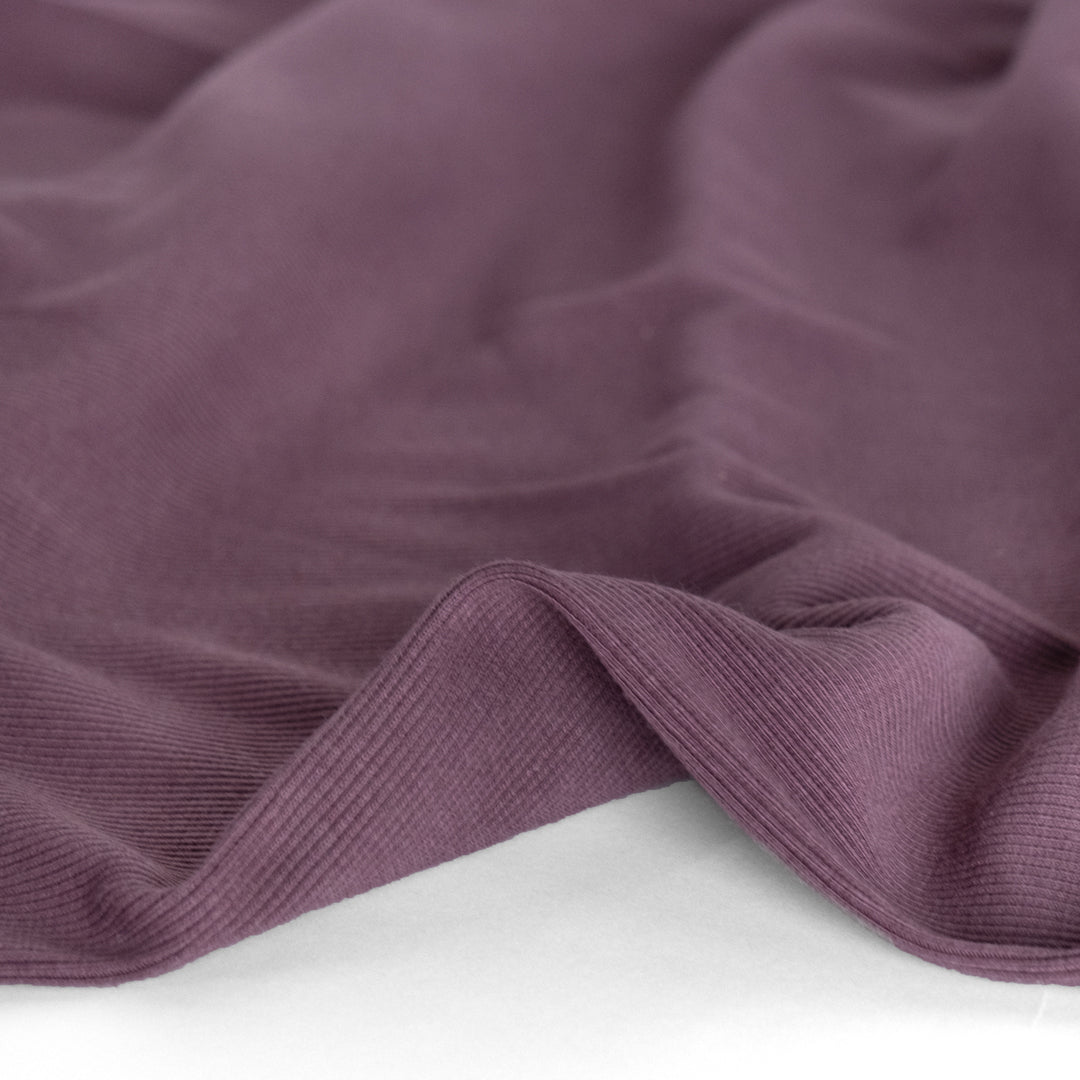Bamboo & Cotton Sweatshirt Ribbing - Plum | Blackbird Fabrics