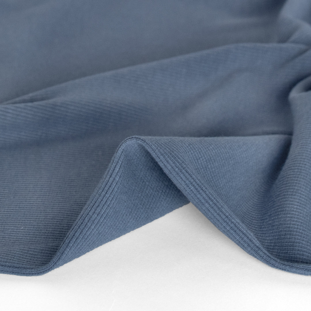 Bamboo & Cotton 2x2 Sweatshirt Ribbing - Bluestone | Blackbird Fabrics