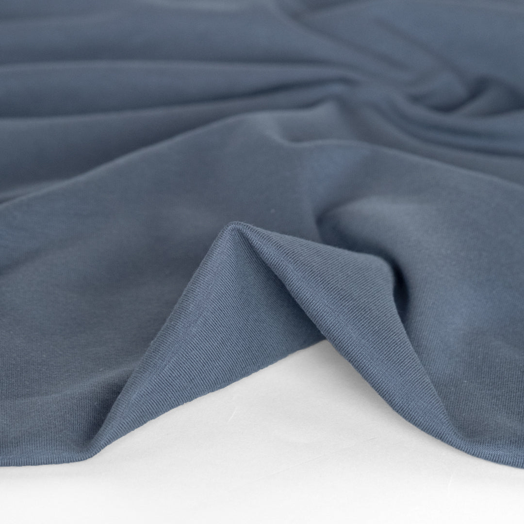 Bamboo & Cotton Stretch Fleece in Bluestone | Blackbird Fabrics