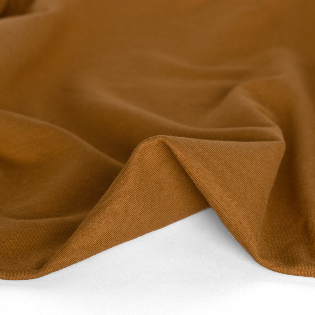 Bamboo & Cotton Stretch Fleece in Teak | Blackbird Fabrics