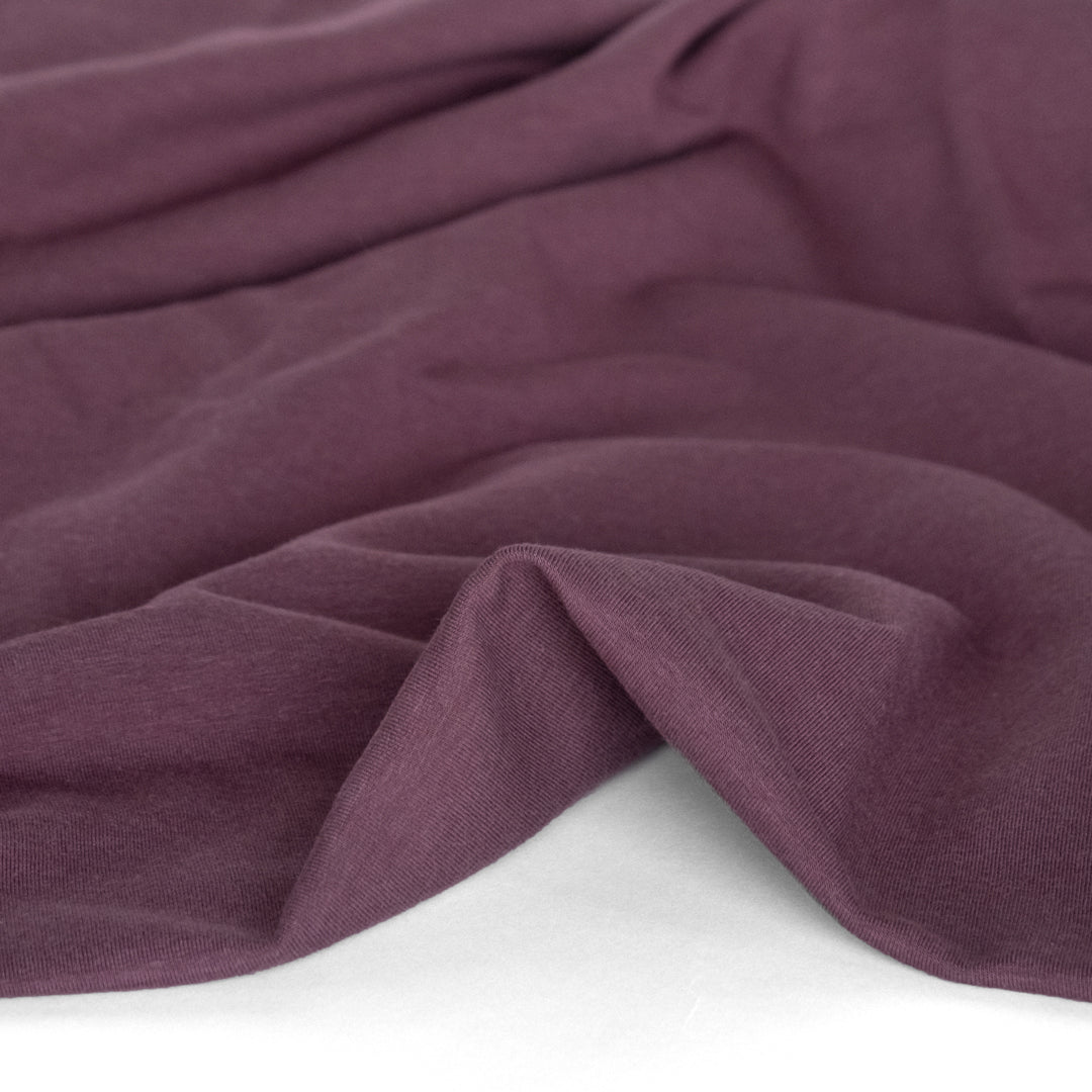 Bamboo & Cotton Stretch Fleece - Plum | Blackbird Fabrics
