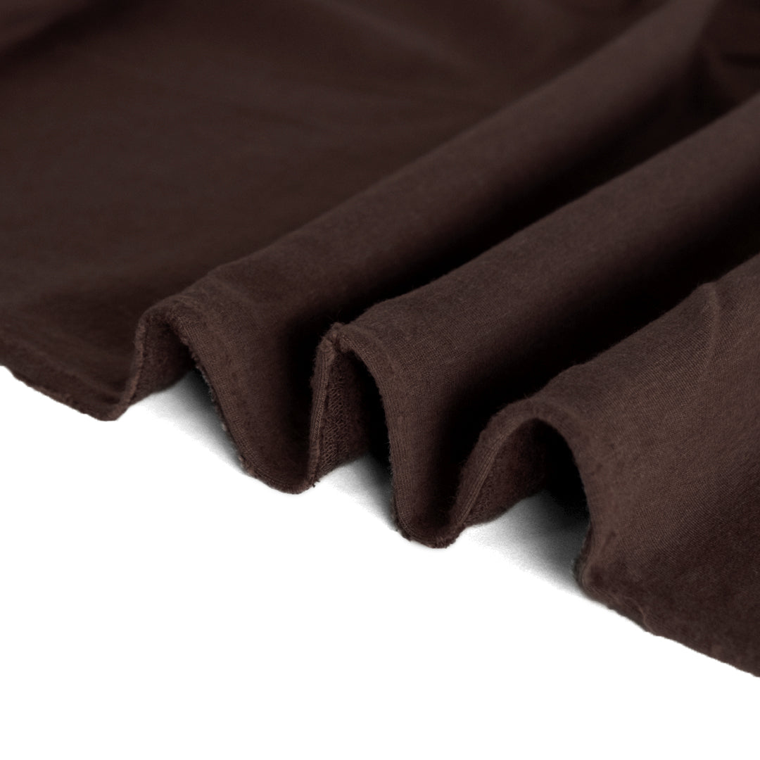 Bamboo & Cotton Stretch Fleece in Coffee Bean | Blackbird Fabrics