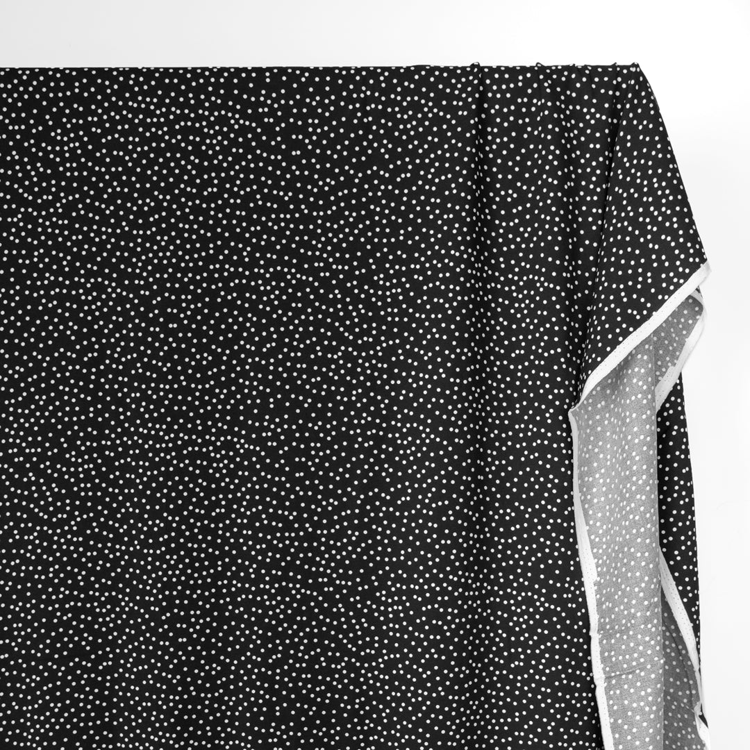 Spotty Viscose Crepe - Black/White | Blackbird Fabrics