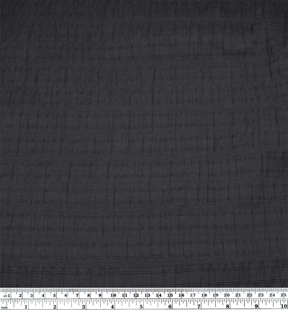 Striped Smocked Cotton Voile - Black | Blackbird Fabrics