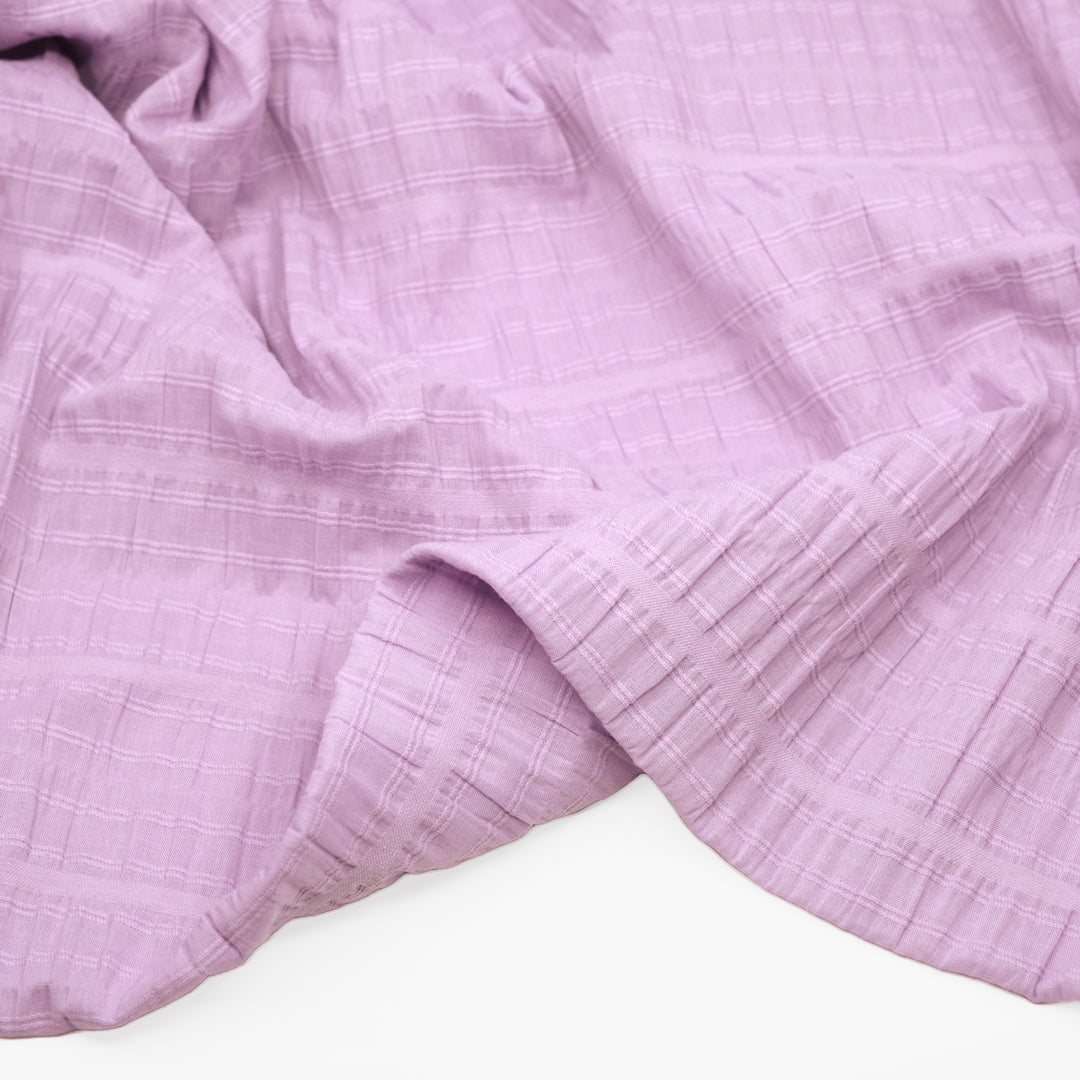Striped Smocked Cotton Voile - Lilac | Blackbird Fabrics