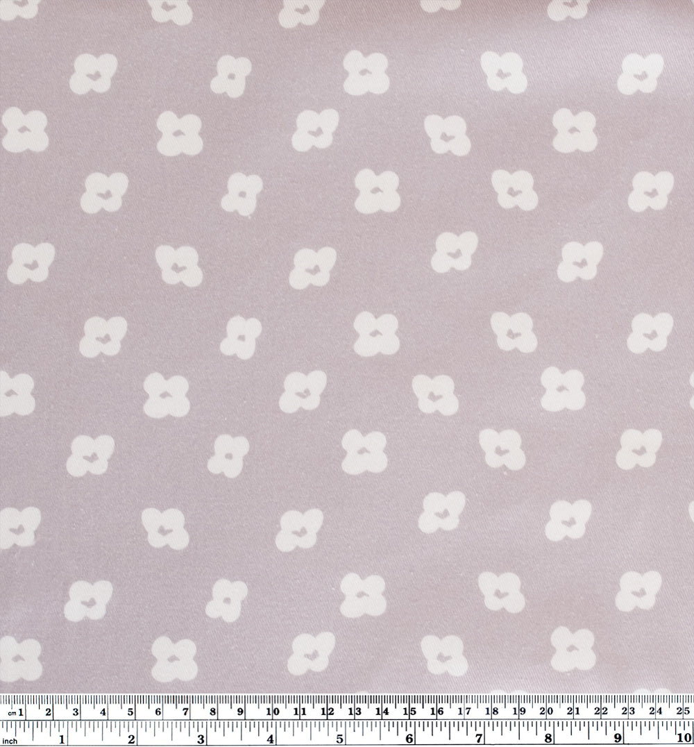 Clover Organic Cotton Twill - Wisteria/White | Blackbird Fabrics