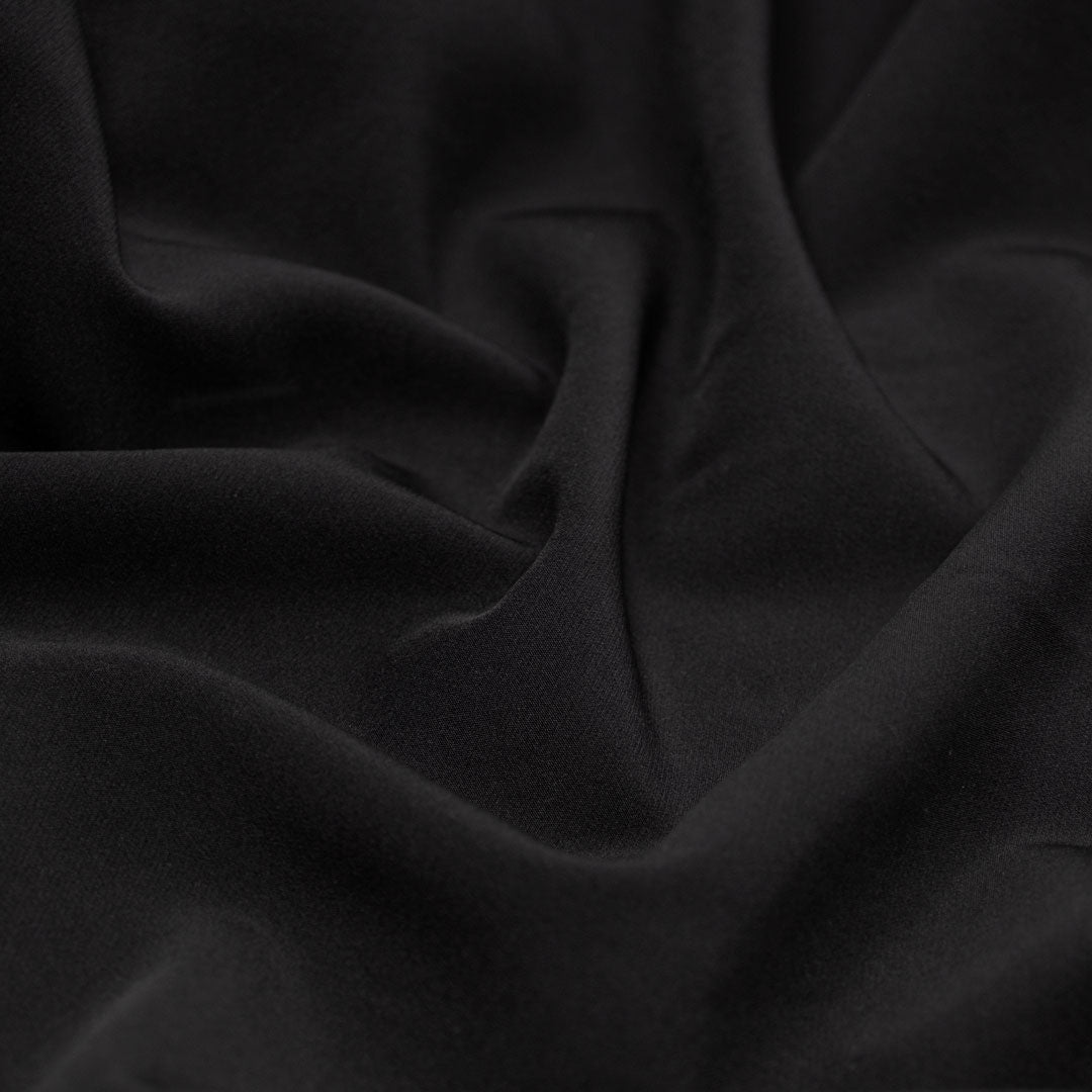 Sculpted Stretch Poly Double Crepe - Black | Blackbird Fabrics