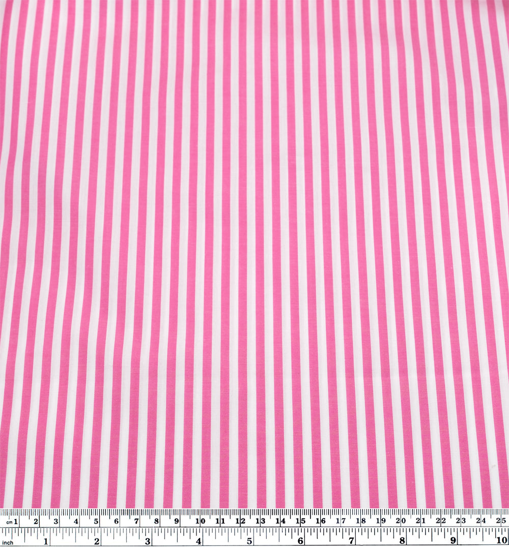 Candy Stripe Cotton Shirting - Candy Pink | Blackbird Fabrics