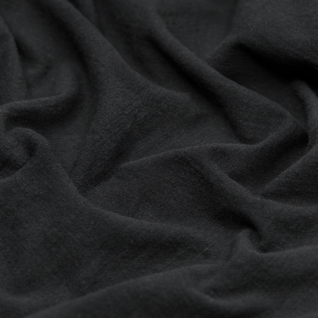 Rustic Cotton Slub - Black | Blackbird Fabrics