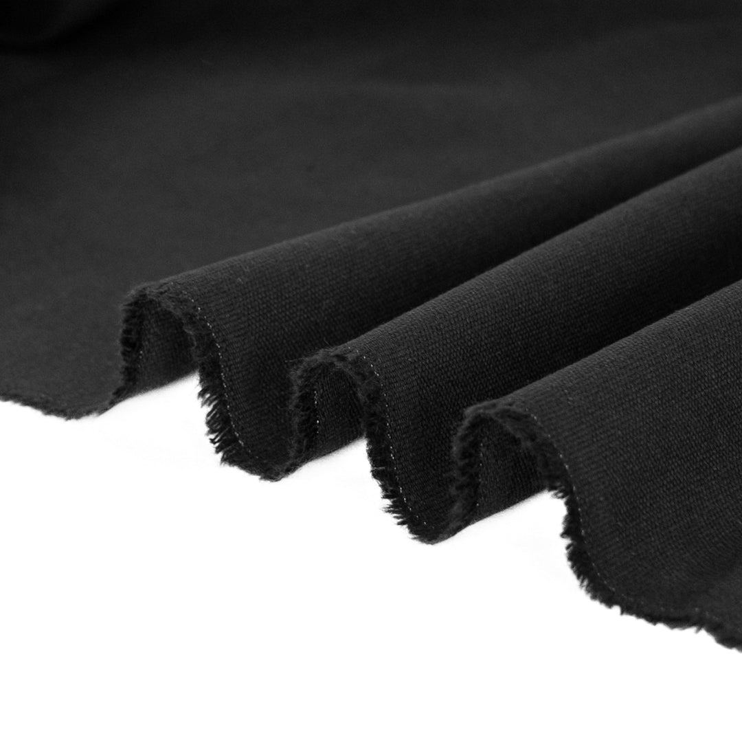 8.5oz Washed Cotton Canvas - Black | Blackbird Fabrics